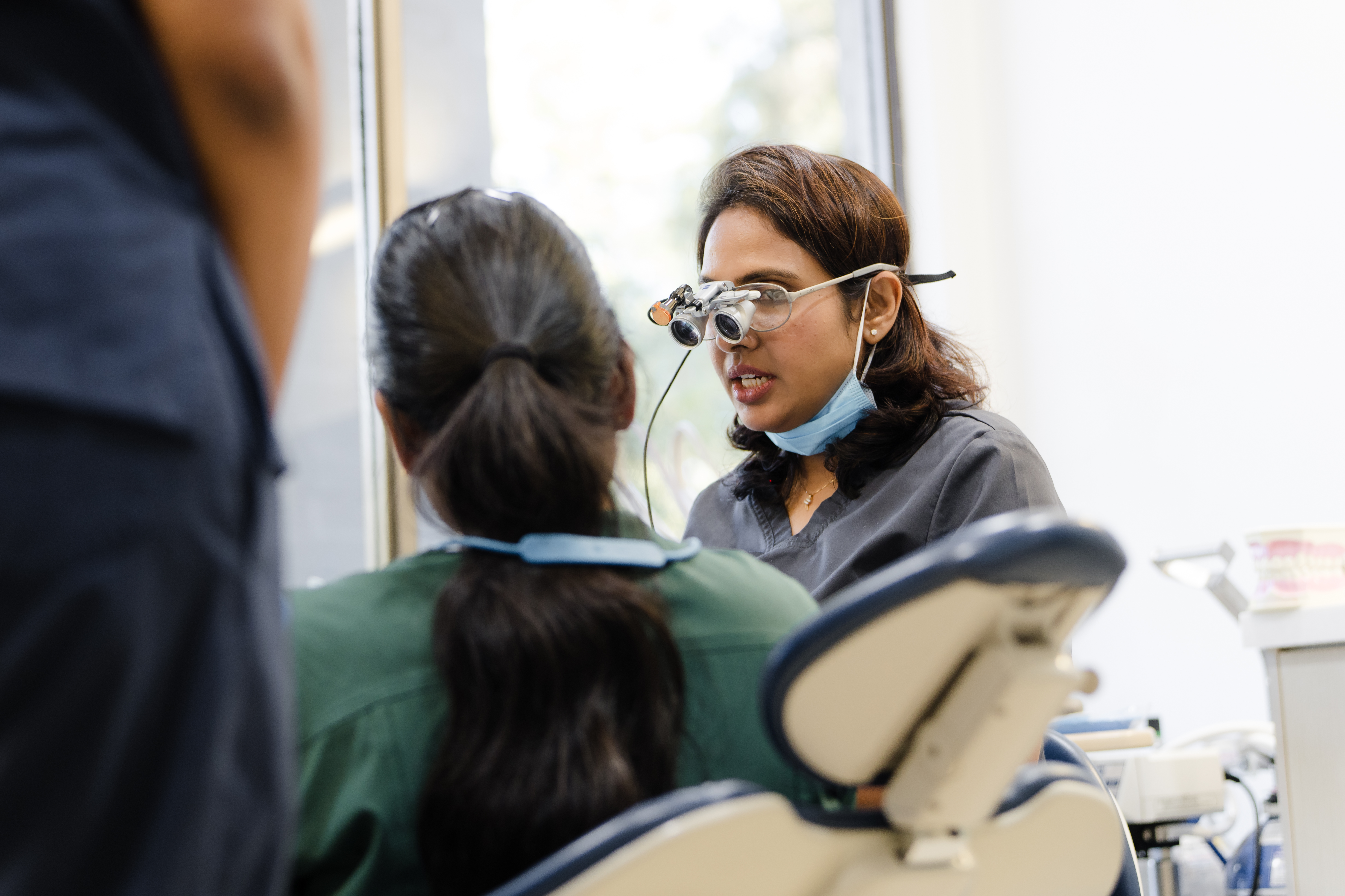 Tooth extractions options being explained after a dental check